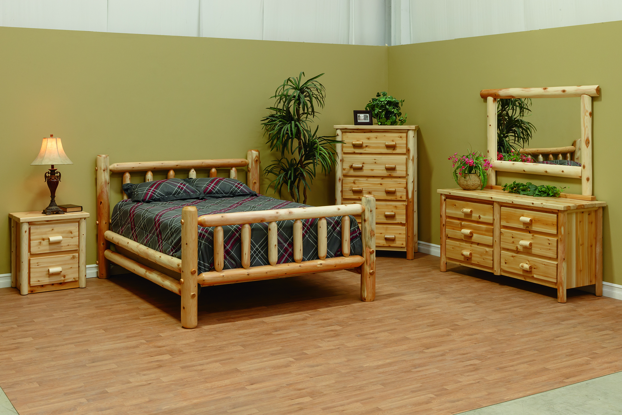 white cedar log bedroom furniture