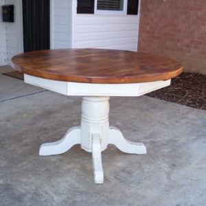 50" Reclaimed pine Empire base round table